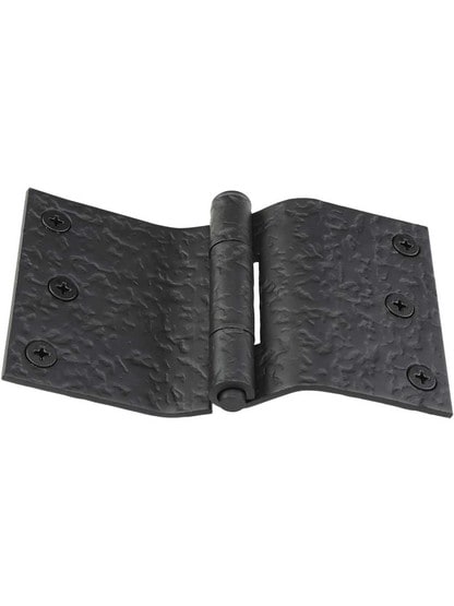 Alternate View of Pair of Forged Iron Offset Mortise Shutter Hinges - 5-Inch x 3-Inch.