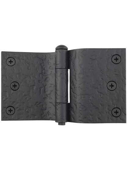 Alternate View 2 of Pair of Forged Iron Offset Mortise Shutter Hinges - 5-Inch x 3-Inch.