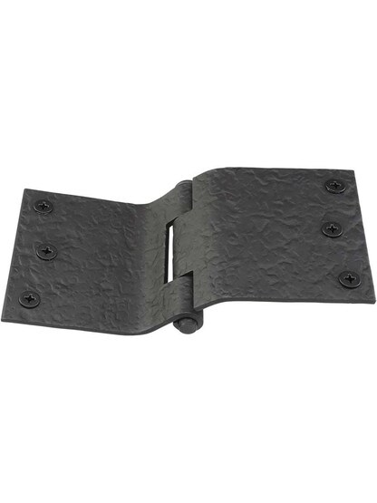 Alternate View of Pair of Forged Iron Offset Mortise Shutter Hinges - 6-Inch x 3-Inch.