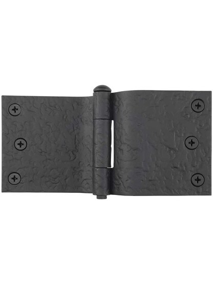 Alternate View 2 of Pair of Forged Iron Offset Mortise Shutter Hinges - 6-Inch x 3-Inch.