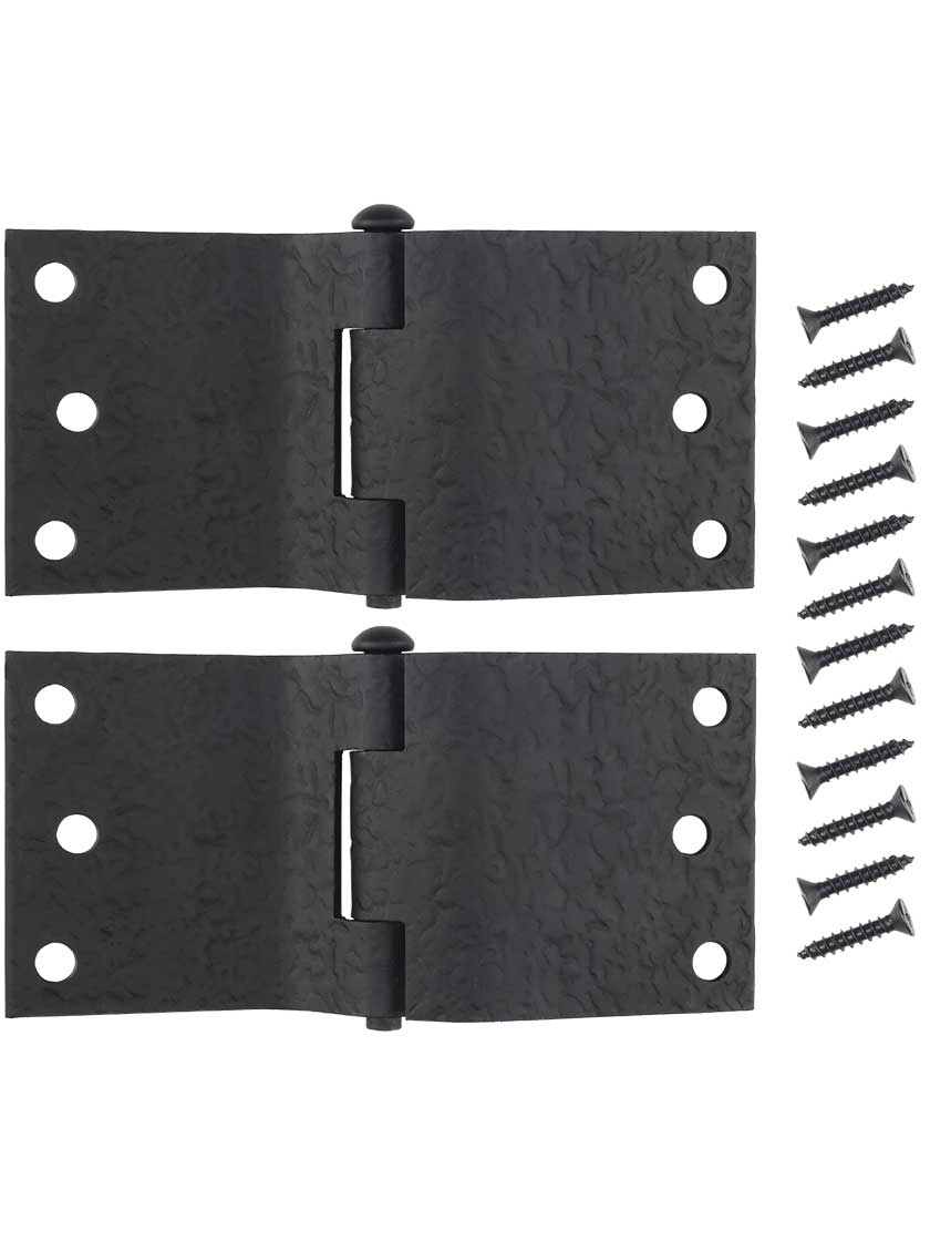 Pair of Iron Offset Mortise Shutter Hinges 6Inch x 3Inch