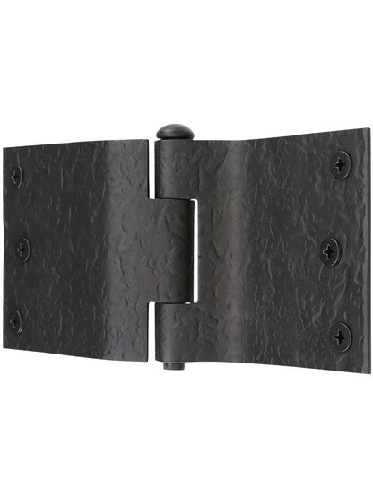 Alternate View 4 of Pair of Forged Iron Offset Mortise Shutter Hinges - 6-Inch x 3-Inch.