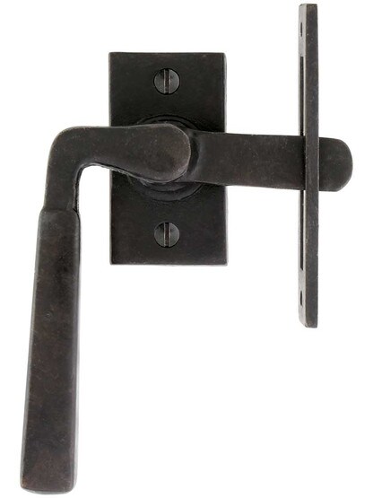 Alternate View of Solid Bronze Curved-Handle Casement Fastener - Right Hand.