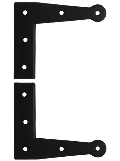 Pair of Galvanized Steel Suffolk-Style Faux Shutter Hinge Straps.