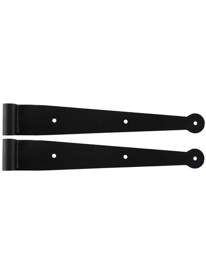 Pair of 11 7/8 inch Suffolk-Style Hinge Straps - No Offset.