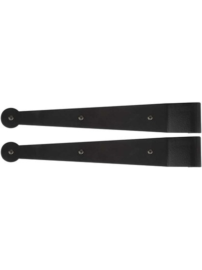 Pair Of 1/2 Inch Diameter Suffolk Style 3/4 Inch Offset Strap Hinge.