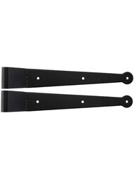 Pair of 11 7/8 inch Suffolk-Style Hinge Straps - 1 3/4'' Offset.