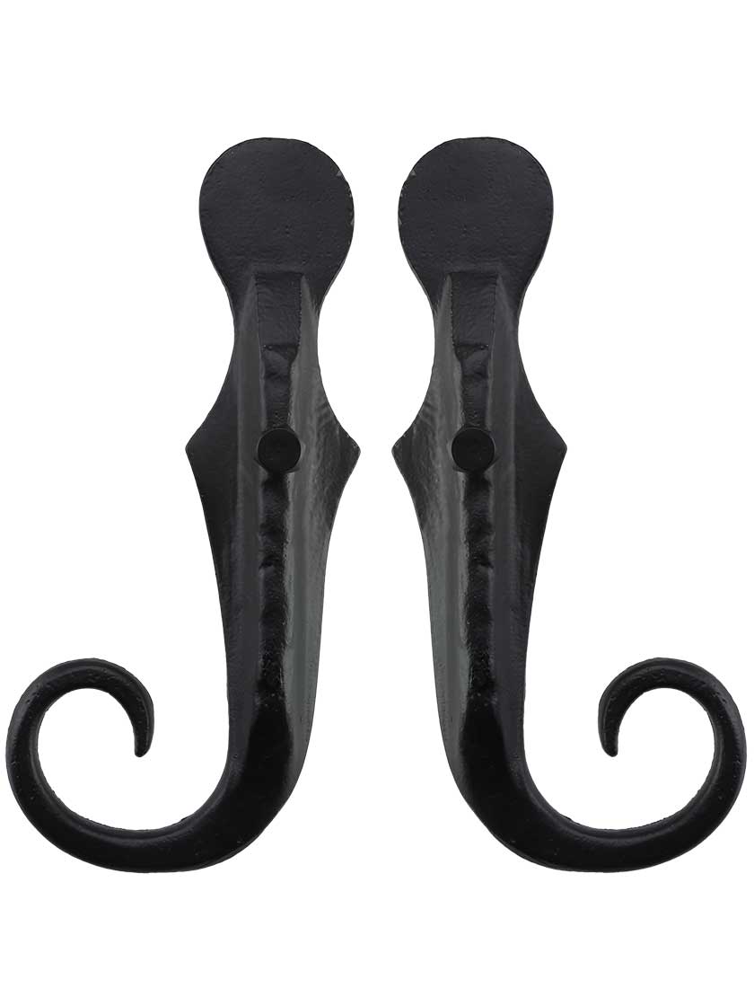Pair of Flat 8" Rat Tail Shutter Dogs - Lag Mounted