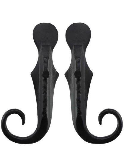 Pair of Flat 8" Rat Tail Shutter Dogs - Lag Mounted