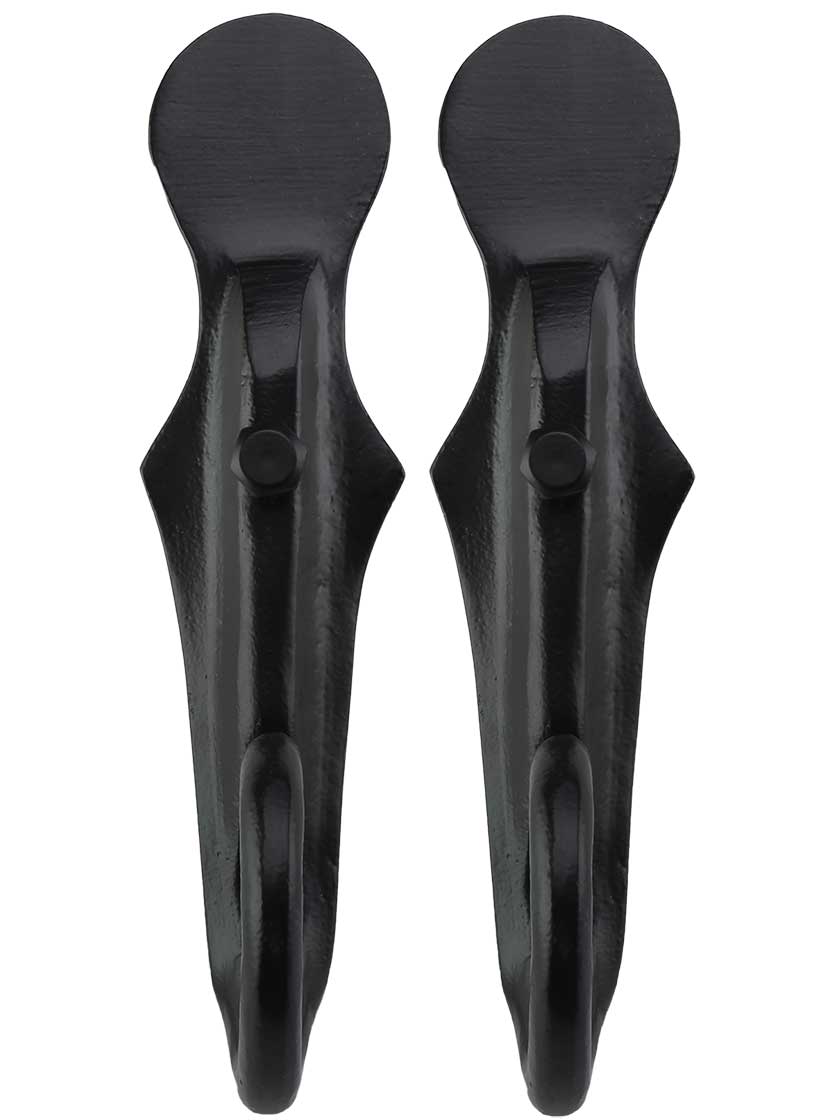 Pair of Protruding Rat Tail Shutter Dogs - Lag Mounted