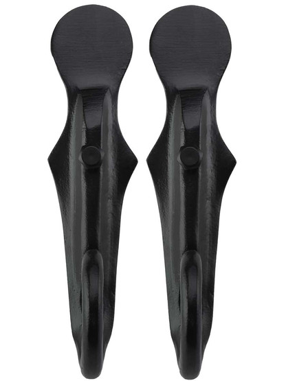 Pair of Protruding Rat Tail Shutter Dogs - Lag Mounted