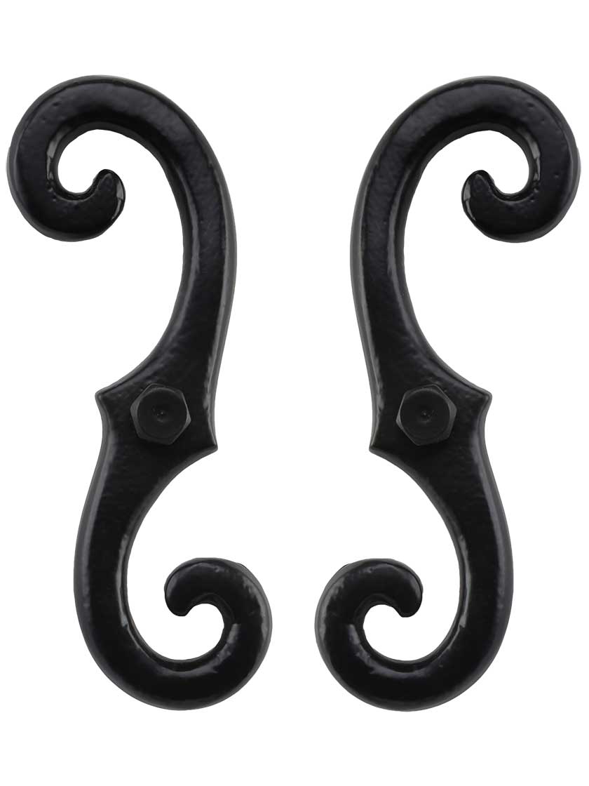 Pair of Cast Aluminum 6" Classic Shutter Dogs Lag Mounted House of