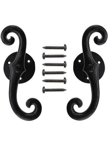 Alternate View of Pair of Plate-Mount Classic Shutter Dogs .