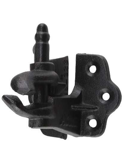 Alternate View of Set of Clarks Tip Black Cast-Iron Shutter Hinges with 3 1/4 inch Throw.