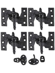 "Acme" Black Cast-Iron Mortise Shutter Hinges - 4 1/2" x 2 7/8"