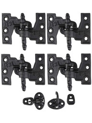 Acme Black Cast-Iron Mortise Shutter Hinges - 4 1/2 inch x 2 7/8 inch.