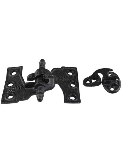 Alternate View 2 of Acme Black Cast-Iron Mortise Shutter Hinges - 4 1/2 inch x 2 7/8 inch.