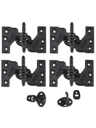 "Acme" Black Cast-Iron Mortise Shutter Hinges - 5" x 3"