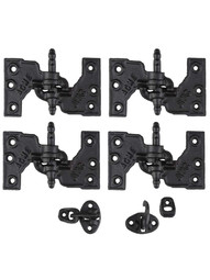 Acme Black Cast-Iron Mortise Shutter Hinges - 5 inch x 3 inch.