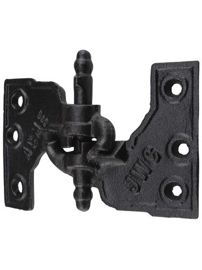 Alternate View of Acme Black Cast-Iron Mortise Shutter Hinges - 5 inch x 3 inch.