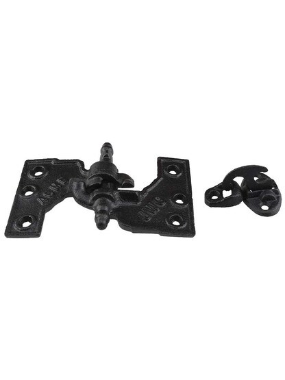 Alternate View 2 of Acme Black Cast-Iron Mortise Shutter Hinges - 5 inch x 3 inch.