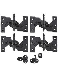 "Acme" Black Cast-Iron Mortise Shutter Hinges - 5 1/2" x 3 1/8"