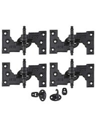 "Acme" Black Cast-Iron Mortise Shutter Hinges - 6 1/2" x 3 1/2"