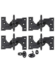 Acme Black Cast-Iron Mortise Shutter Hinges - 6 1/2 inch x 3 1/2 inch.
