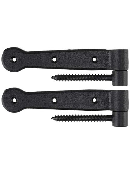 Pair of 6 inch Mini Strap Hinges - Lag Mount.