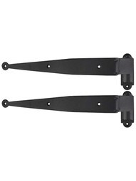 Pair of 12 inch Suffolk-Style Shutter Strap Hinges - 1 1/2 inch Offset.