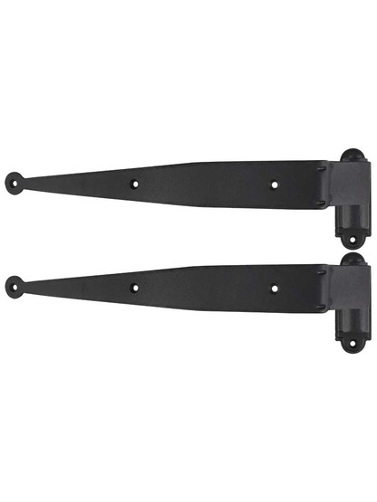 Pair of 12" Suffolk-Style Shutter Strap Hinges - 1 1/2" Offset
