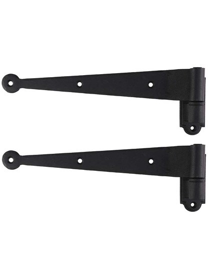 Pair of 9 1/4 inch Suffolk-Style Shutter Strap Hinges - 1 inch Offset.