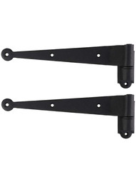 Pair of 9 1/4" Suffolk-Style Shutter Strap Hinges - 1" Offset