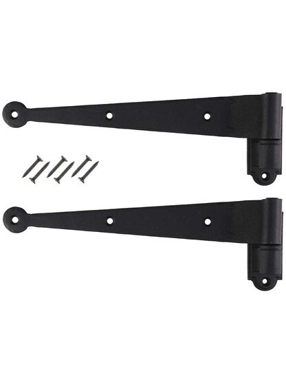 Alternate View 3 of Pair of 9 1/4 inch Suffolk-Style Shutter Strap Hinges - 1 inch Offset.