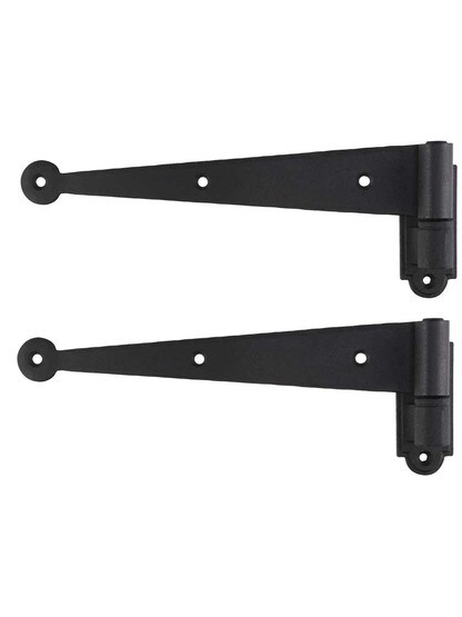 Pair of 9 1/4 inch Suffolk-Style Shutter Strap Hinges - No Offset.