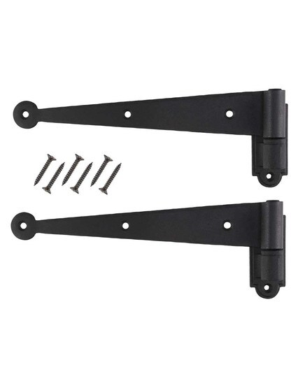 Alternate View 3 of Pair of 9 1/4 inch Suffolk-Style Shutter Strap Hinges - No Offset.