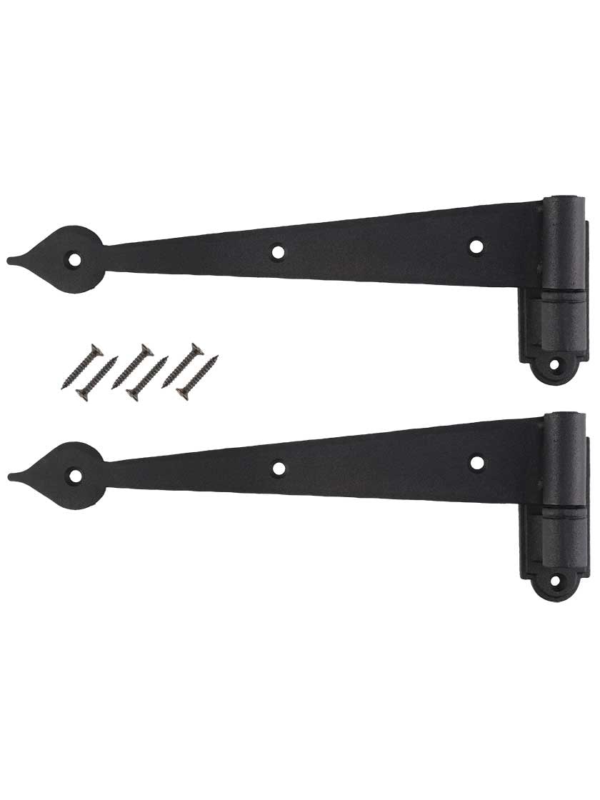 Alternate View 3 of Pair of 9 1/4 inch Heart-Tip Shutter Strap Hinges - No Offset.