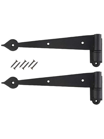 Alternate View 3 of Pair of 9 1/4 inch Heart-Tip Shutter Strap Hinges - No Offset.