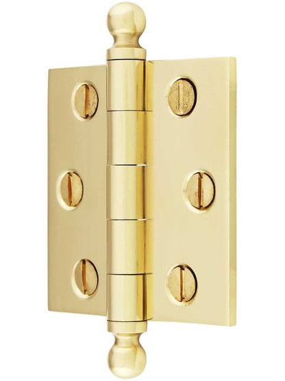 Alternate View of 2 1/2 inch Solid Brass Butt Hinge With Ball Finials