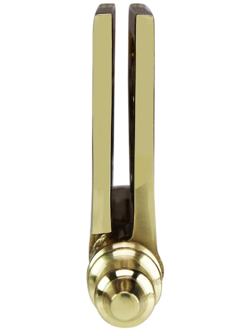 Alternate View 5 of 3 inch Solid Brass Steeple Tip Hinge With Decorative Vine Pattern.