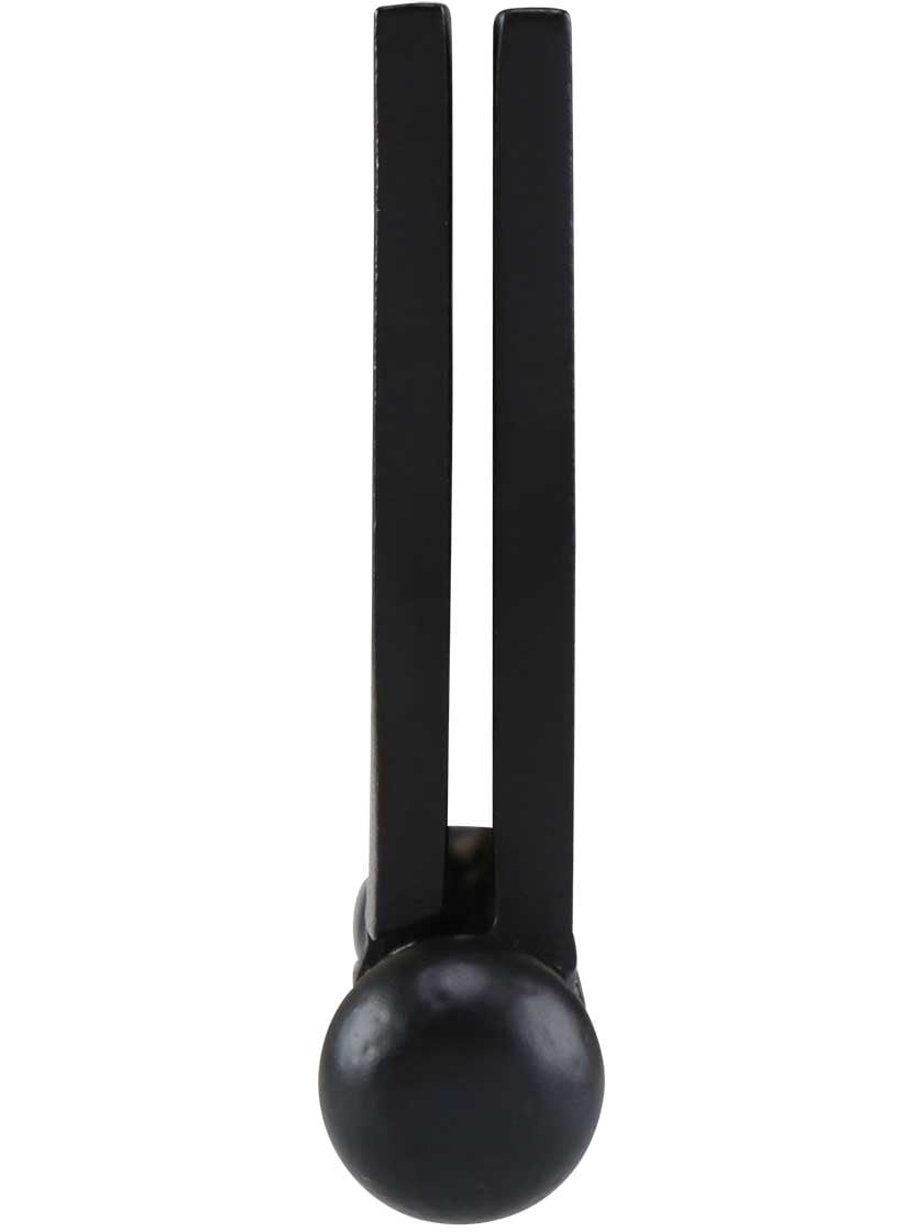 Alternate View 5 of 4 1/2 inch Black Iron Ball Tip Hinge With Decorative Vine Pattern