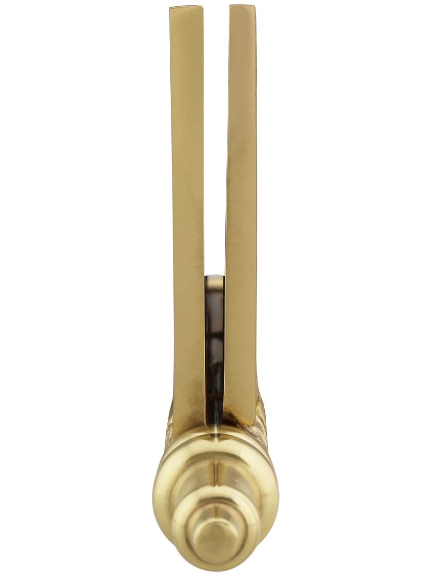 4 1/2" Solid Brass Steeple Tip Hinge With Decorative Vine Pattern