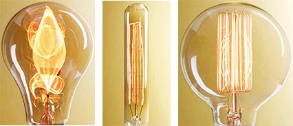 three unique bulbs