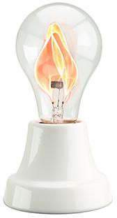 Single white bulb fixture