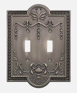 antique pewter Como switch plate