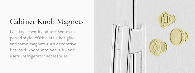 create decorative magnets from cabinet knobs