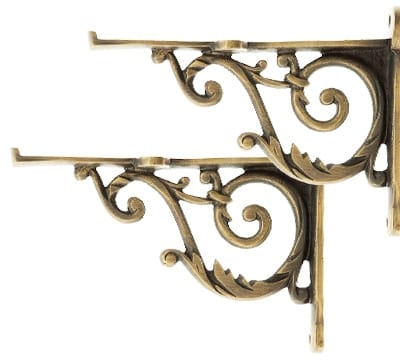 Brass shelf bracket for the bathroom