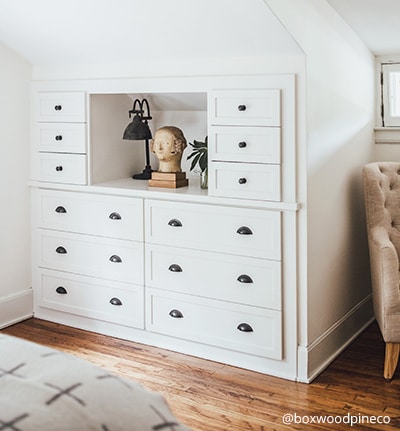 New built-in dresser in the master bedroom