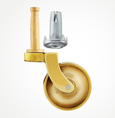 Brass grip-neck caster