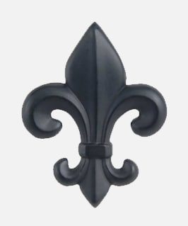 fleur-de-lis cabinet knob in matte black